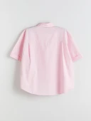 LCW Vision Pembe Oversize Poplin Kadın Gömlek thumbnail 6