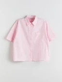 LCW Vision Pembe Oversize Poplin Kadın Gömlek thumbnail 5