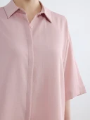 LCW Vision Pembe Oversize Armürlü Kadın Gömlek thumbnail 3