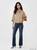 LCW Vision Bej Oversize Kadın Jean Gömlek thumbnail 2