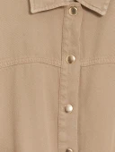 LCW Vision Bej Oversize Kadın Jean Gömlek thumbnail 7