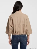 LCW Vision Bej Oversize Kadın Jean Gömlek thumbnail 3