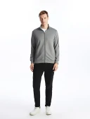 LCWAIKIKI Basic Gri Dik Yaka Erkek Sweatshirt thumbnail 2