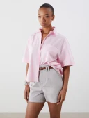 LCW Vision Pembe Oversize Poplin Kadın Gömlek thumbnail 1