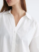 LCW Vision Beyaz Oversize Poplin Kadın Gömlek thumbnail 4