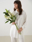 LCW Modest Ekru Oversize Kadın Gömlek Tunik thumbnail 1