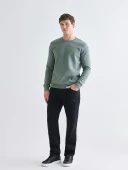 LCWAIKIKI Basic Yeşil Bisiklet Yaka Erkek Kalın Sweatshirt thumbnail 2