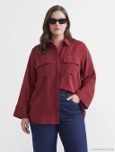 LCW STUDIO Bordo Oversize Kadın Gömlek thumbnail 2