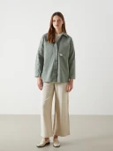 LCW Modest Yeşil Oversize Kadın Gömlek Tunik thumbnail 2