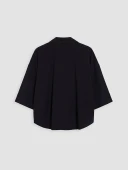 LCW Vision Siyah Oversize Poplin Kadın Gömlek thumbnail 6