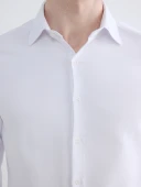 LCW BUSINESS Beyaz Slim Fit Armürlü Erkek Basic Gömlek thumbnail 3