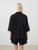 LCW Vision Siyah Oversize Kadın Gömlek thumbnail 4