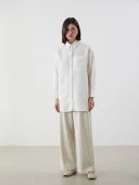 LCW Modest Ekru Dokulu Oversize Kadın Gömlek Tunik thumbnail 2