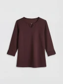 LCW Grace Bordo Bisiklet Yaka Soft Touch Bluz thumbnail 2