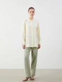 LCW Modest Sarı Oversize Kadın Gömlek Tunik thumbnail 2