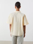 LCW Vision Sarı Oversize Poplin Kadın Gömlek thumbnail 4