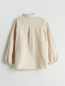 LCW Modest Bej Oversize Müslin Kadın Gömlek thumbnail 6