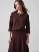 LCW Grace Bordo Bisiklet Yaka Soft Touch Bluz thumbnail 1