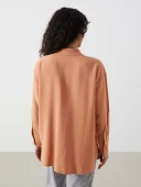 LCW Modest Turuncu Oversize Kadın Gömlek Tunik thumbnail 4
