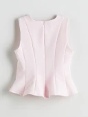 LCW Vision Pembe Bisiklet Yaka Peplum Bluz thumbnail 6