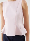 LCW Vision Pembe Bisiklet Yaka Peplum Bluz thumbnail 3