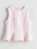LCW Vision Pembe Bisiklet Yaka Peplum Bluz thumbnail 5