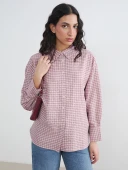 LCW Modest Pembe Ekose Kadın Gömlek thumbnail 1