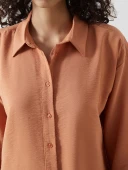 LCW Modest Turuncu Oversize Kadın Gömlek Tunik thumbnail 3