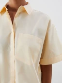 LCW Vision Sarı Oversize Poplin Kadın Gömlek thumbnail 3