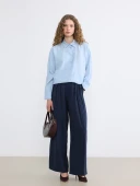 LCW Modest Mavi Oversize Kadın Gömlek Tunik thumbnail 2