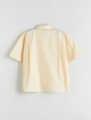 LCW Vision Sarı Oversize Poplin Kadın Gömlek thumbnail 6