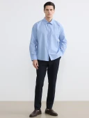 LCW Vision Mavi Regular Fit Poplin Erkek Gömlek thumbnail 2