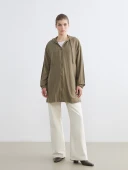 LCW Modest Haki Kapüşonlu Oversize Kadın Tunik thumbnail 3