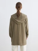 LCW Modest Haki Kapüşonlu Oversize Kadın Tunik thumbnail 5