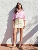 LCW Vision Sarı Regular Fit Mini Jean Etek thumbnail 1