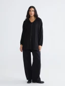 LCW Modest Siyah Kapüşonlu Oversize Kadın Tunik thumbnail 3