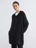 LCW Modest Siyah Kapüşonlu Oversize Kadın Tunik thumbnail 1