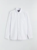 LCW BUSINESS Beyaz Regular Fit Armürlü Erkek Basic Gömlek thumbnail 5