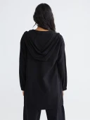 LCW Modest Siyah Kapüşonlu Oversize Kadın Tunik thumbnail 5