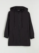 LCW Modest Siyah Kapüşonlu Oversize Kadın Tunik thumbnail 6