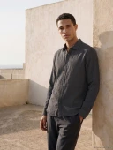 LCW Vision Antrasit Regular Fit Erkek Krinkle Gömlek thumbnail 1