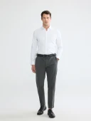 LCW BUSINESS Beyaz Slim Fit Armürlü Erkek Basic Gömlek thumbnail 4