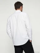 LCW BUSINESS Beyaz Regular Fit Erkek Basic Gömlek thumbnail 4