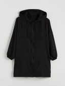 LCW Modest Siyah Kapüşonlu Oversize Kadın Tunik thumbnail 6