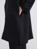 LCW Modest Siyah Kapüşonlu Oversize Kadın Tunik thumbnail 4