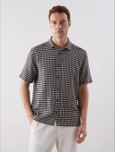 LCW Vision Siyah Regular Fit Ekose Erkek Gömlek thumbnail 1