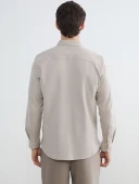 LCW Vision Bej Slim Fit Erkek Gömlek thumbnail 4