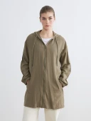 LCW Modest Haki Kapüşonlu Oversize Kadın Tunik thumbnail 1