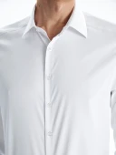 LCW BUSINESS Beyaz Slim Fit Armürlü Erkek Basic Gömlek thumbnail 6