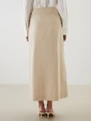 LCW Modest Bej Dar Fit Poplin Etek thumbnail 4